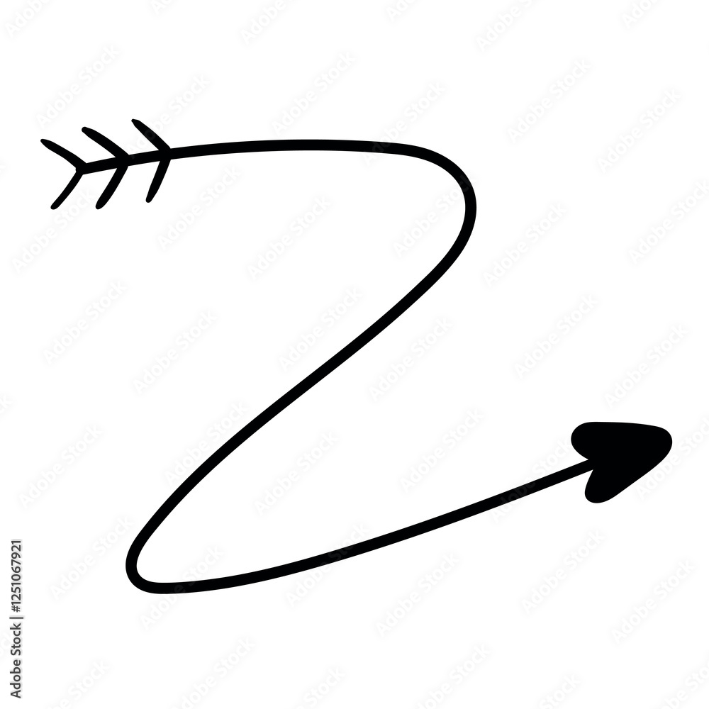 Hand drawn doodle arrow on white background. Hand drawn doodle arrow on white background.