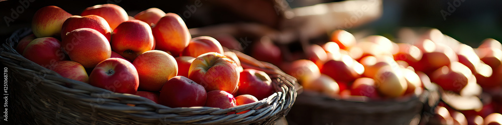 Red Apples in Woven Baskets Red Apples in Woven Baskets