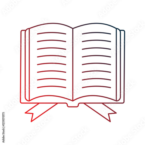 quran gradient outline icon with white background vector stock illustration