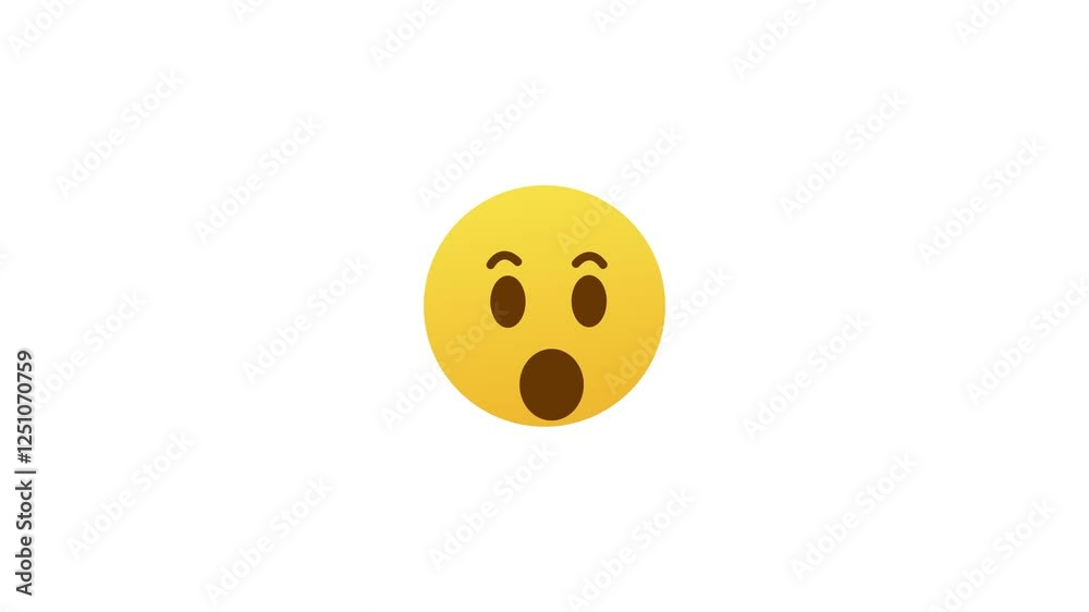 Wow emoji animated on white background
