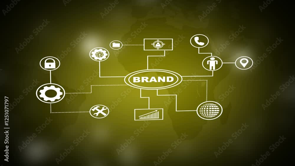 Digital marketing brand. Brand development marketing strategy concept. Business, technology, internet and networking concept.