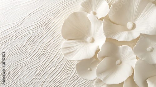 Elegant White Floral Wall Art Design
