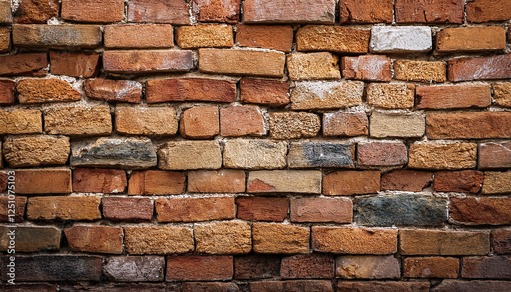 Obraz premium rustic wall of layered worn brick edges timeless beauty of rustic brick wall background concept