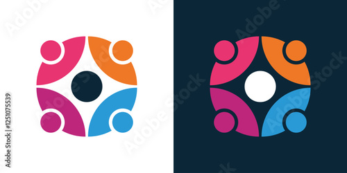 Global Community Logo Icon Elements Template. People Family logo. Teamwork concept logo. Team work icon