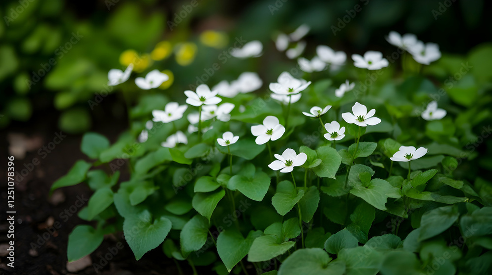 Blooming anemone plants in garden. Symbol of purity, serenity, and rest. For greeting cards, gardening books, or nature magazines Blooming anemone plants in garden. Symbol of purity, serenity, and rest. For greeting cards, gardening books, or nature magazines