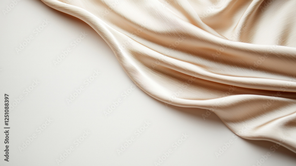 Obraz premium Soft, silky fabric draped elegantly on neutral background