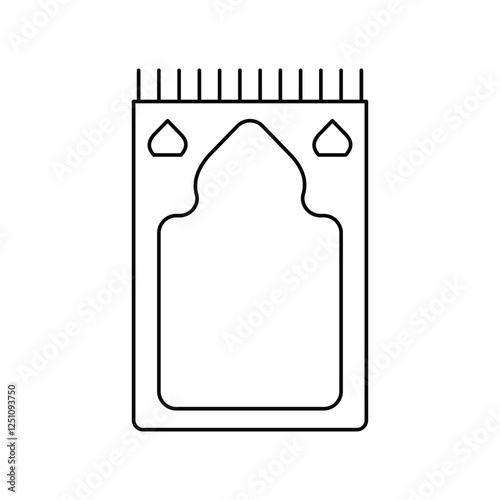 prayer mat lineal icon with white background vector stock illustration