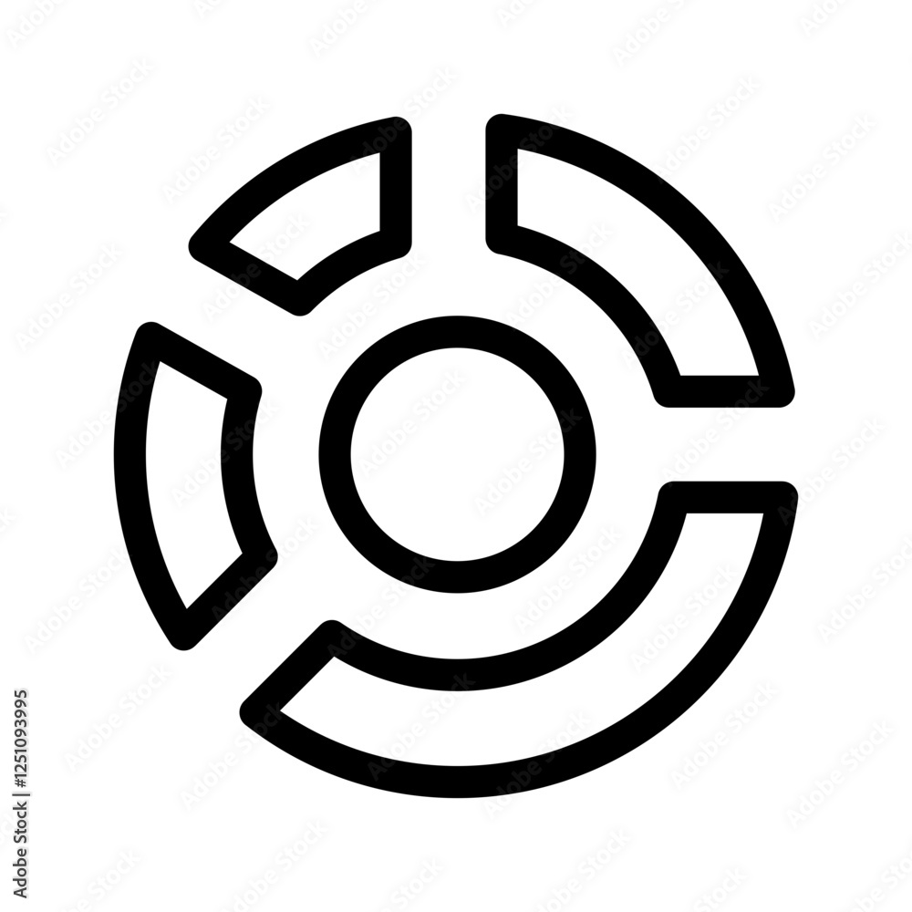 Donut Chart Icon Vector Symbol Design Illustration Donut Chart Icon Vector Symbol Design Illustration