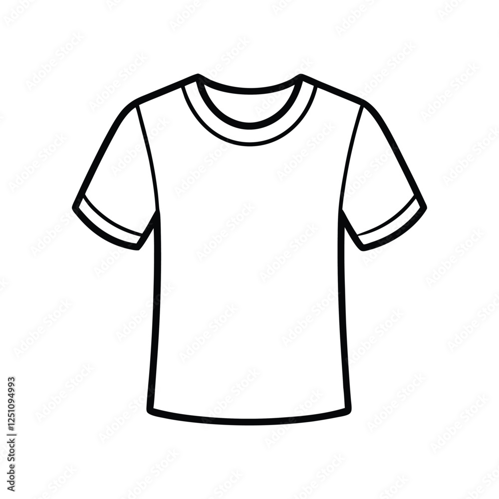 Minimalist white T-shirt vector design, blank short sleeve apparel, clothing mockup, isolated illustration
Minimalist white T-shirt vector design, blank short sleeve apparel, clothing mockup, isolated illustration