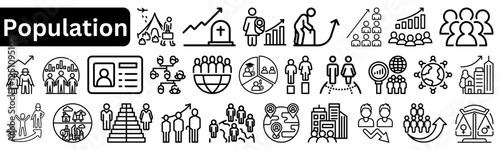 Population Line Icons Pack