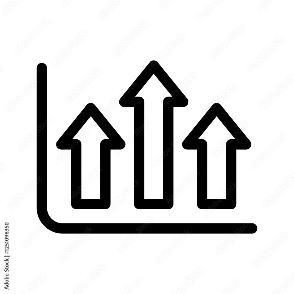 Growth Graph Icon Vector Symbol Design Illustration Growth Graph Icon Vector Symbol Design Illustration