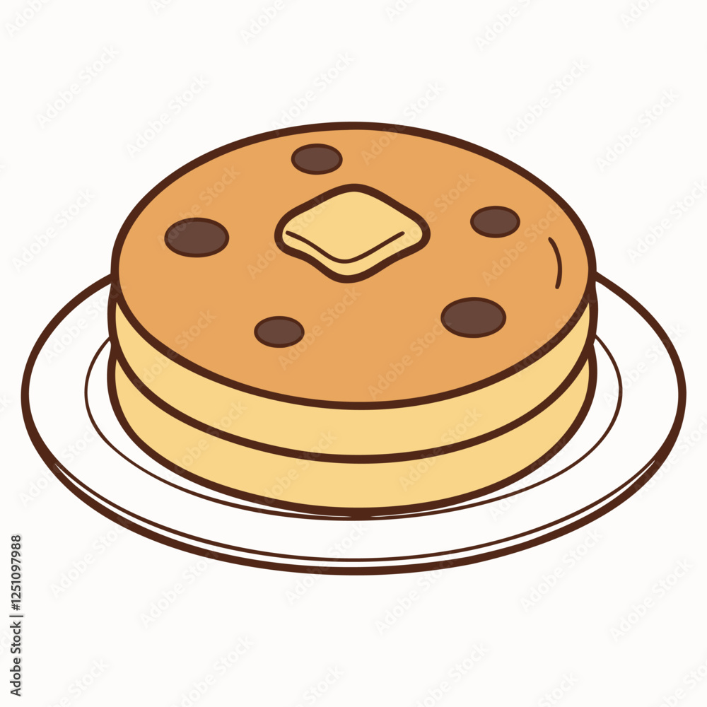 Pancake Stack with Butter and Chocolate Chips Pancake Stack with Butter and Chocolate Chips