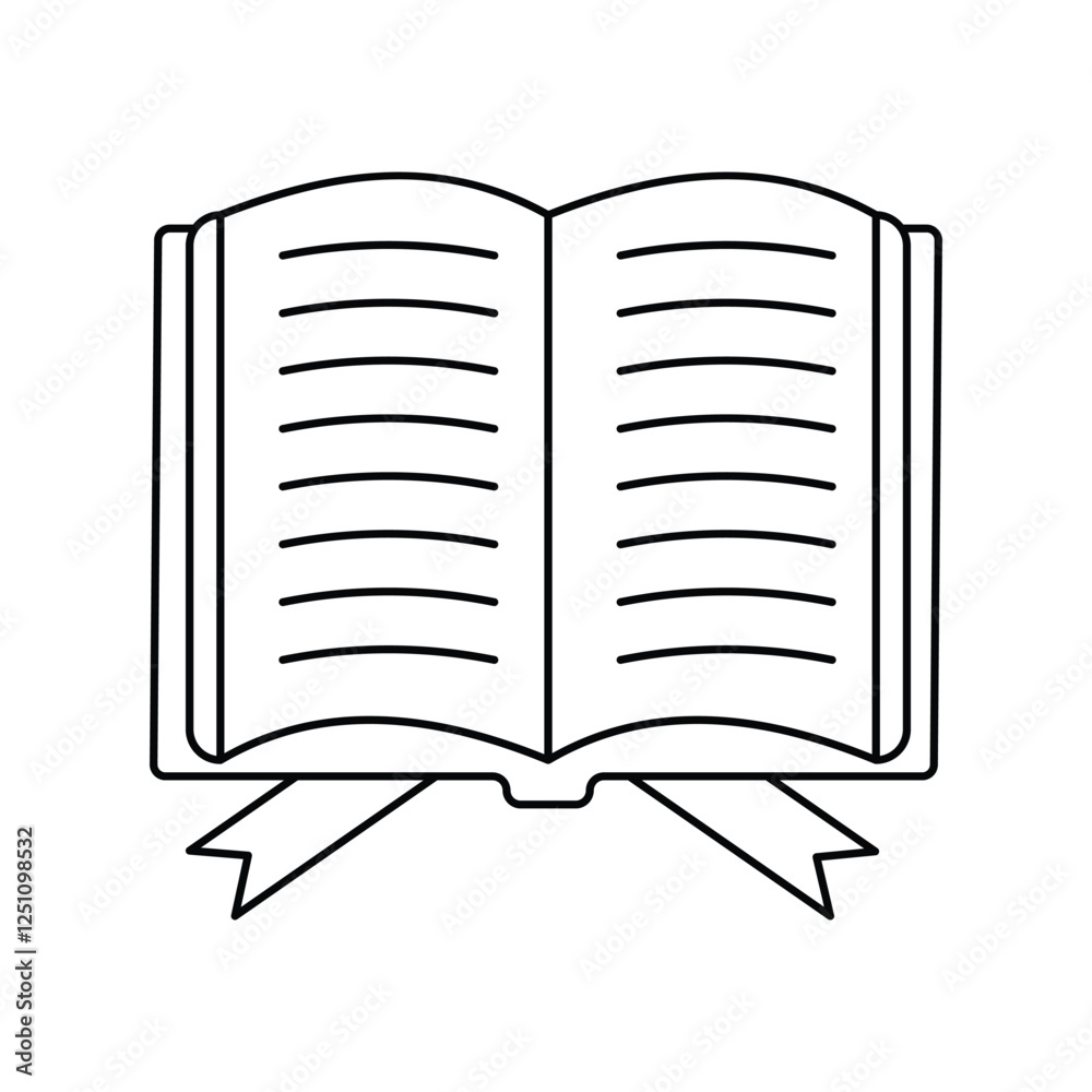 quran lineal icon with white background vector stock illustration quran lineal icon with white background vector stock illustration