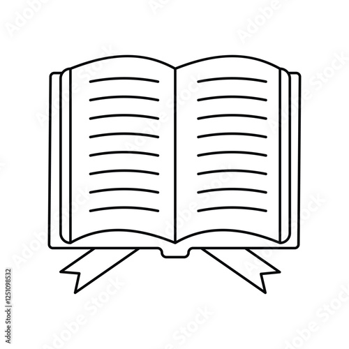 quran lineal icon with white background vector stock illustration