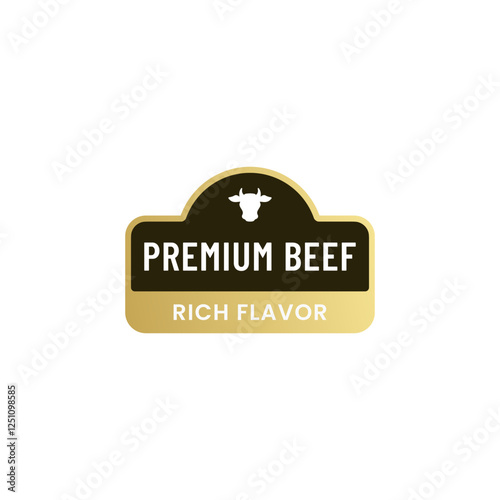 Premium beef label vector isolated EPS. Best Premium beef label for product packaging design element. Elegant Premium beef label for packaging design element.