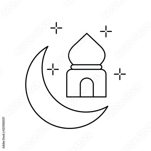 ramzan lineal icon with white background vector stock illustration