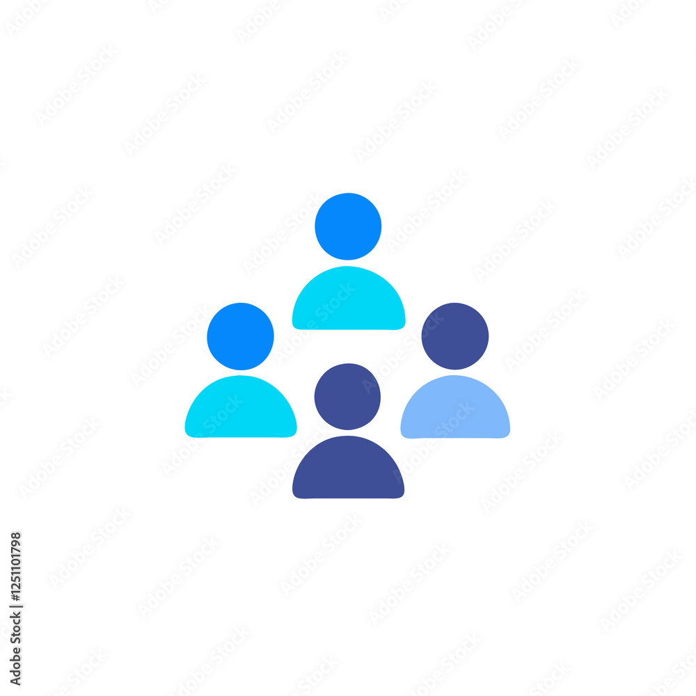 people group colored icon on transparent background 
