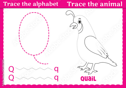Pencil control activity page for kids and Handwriting letters practice page with outline vector illustration for Pre-school Kids
