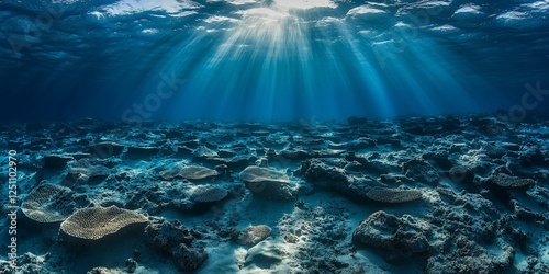 Wallpaper Mural Sunbeams Illuminate Ocean Floor Coral Reef Torontodigital.ca