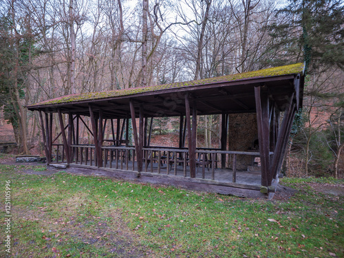 Photography During a walk on the iron well in Bratislava, we can rest under such a shelter