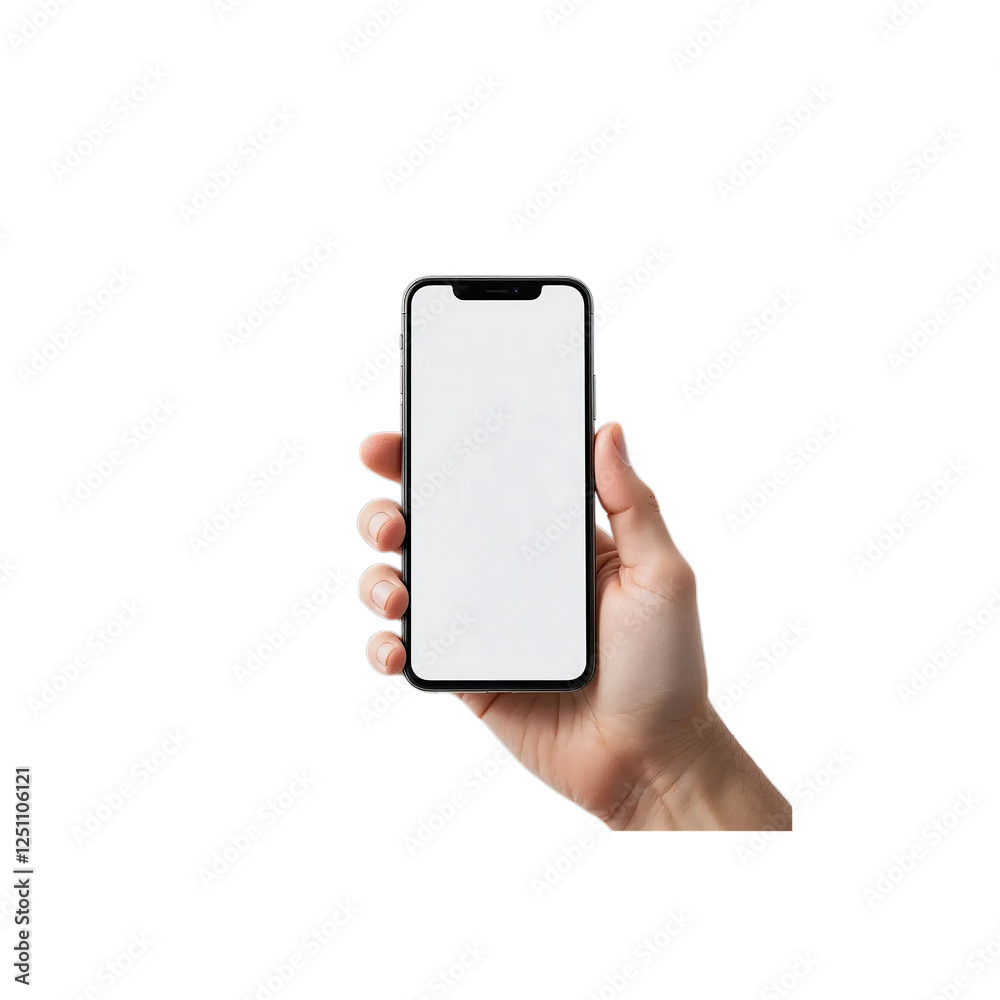 Modern Smartphone Handheld with Transparent Background. Modern Smartphone Handheld with Transparent Background.