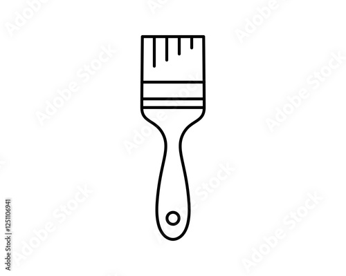 Clean line art illustration of a paintbrush.  Perfect for DIY, home improvement, art, and design projects. Simple, versatile, and easily incorporated into websites, apps, or print materials.