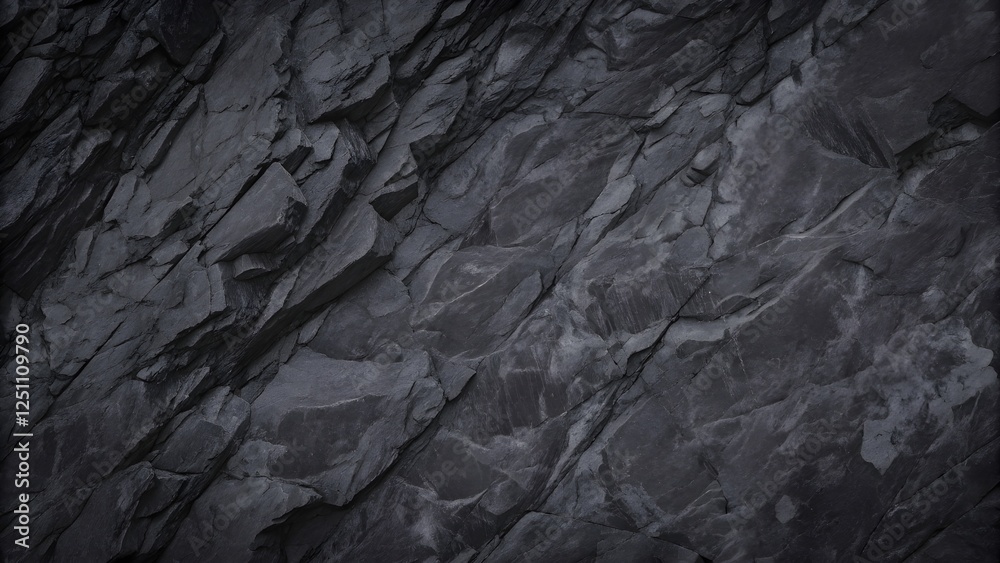 Fototapeta premium Dark blue slate rock texture background with rough, cracked layers of stone, creating a natural, rugged surface. Ideal for nature, geology, or abstract design projects