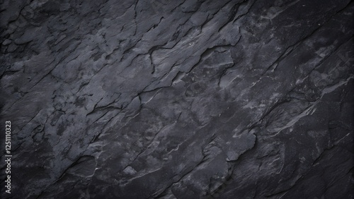 Dark blue slate rock texture background with rough, cracked layers of stone, creating a natural, rugged surface. Ideal for nature, geology, or abstract design projects
