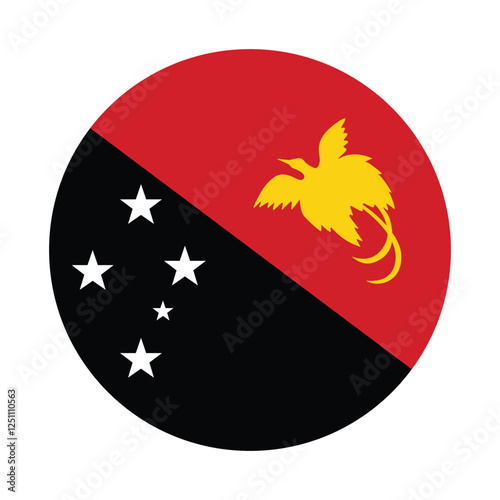 Free Download Flag of Papua New Guinea. Papua New Guinea circle flag logo icon digital vector illustration - GFXLoad