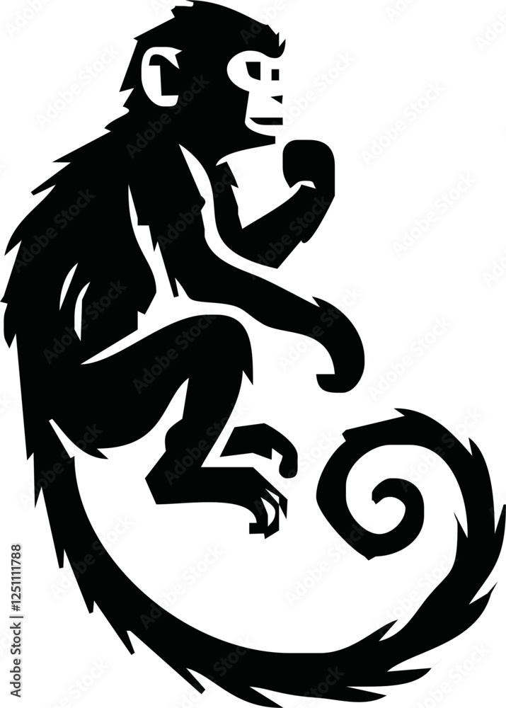 monkey silhouette. black monkey isolated on white background. cutout monkey. hand drawn monkey design. vector illustration. monochrome cartoon shadow vector silhouette. monkey silhouette. black monkey isolated on white background. cutout monkey. hand drawn monkey design. vector illustration. monochrome cartoon shadow vector silhouette.