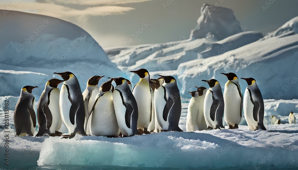 Obraz premium penguin colony in antarctica
