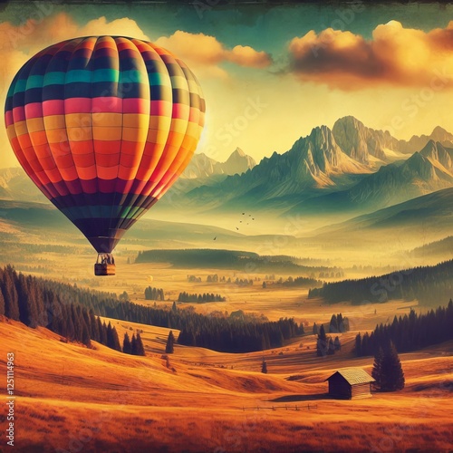 Hot Air a vintage landscape