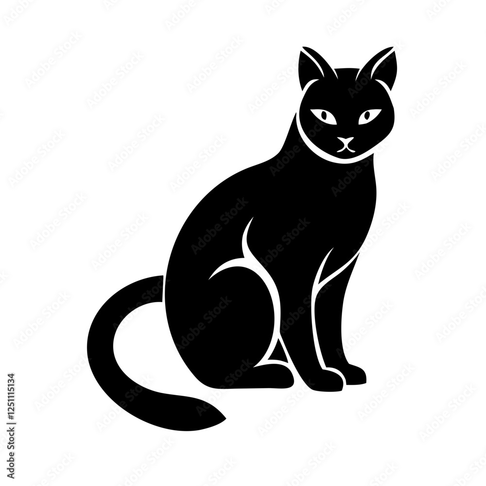 A sleek and minimalist cat icon featuring a gracefully curved tail and perked-up ears, symbolizing elegance and curiosity. A sleek and minimalist cat icon featuring a gracefully curved tail and perked-up ears, symbolizing elegance and curiosity.