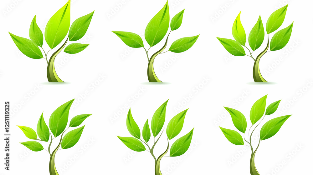 Abstract illustration of young trees, isolated on white background. Suitable for environmental themes, and nature-related presentations Abstract illustration of young trees, isolated on white background. Suitable for environmental themes, and nature-related presentations