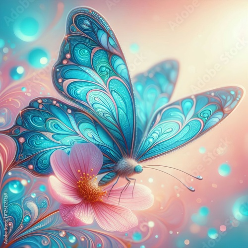 Turquoise Blue and wh