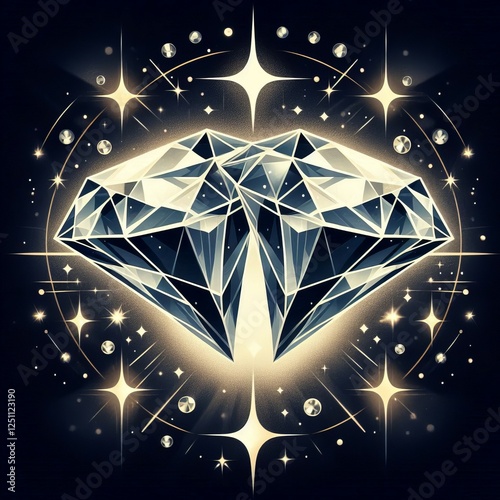 Two diamonds a star shape