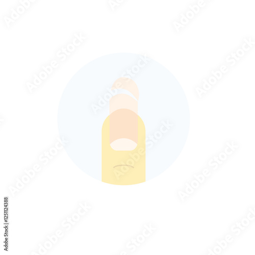 broken nail flat design. broken nail round logo. simple and minimalist nail vector design