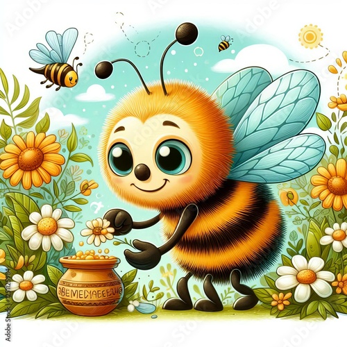 Bee Puppet collecting nectar