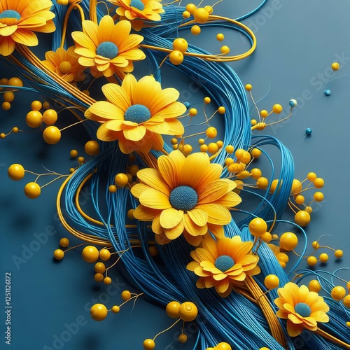 Blue Wire abstract feel Izobraj
