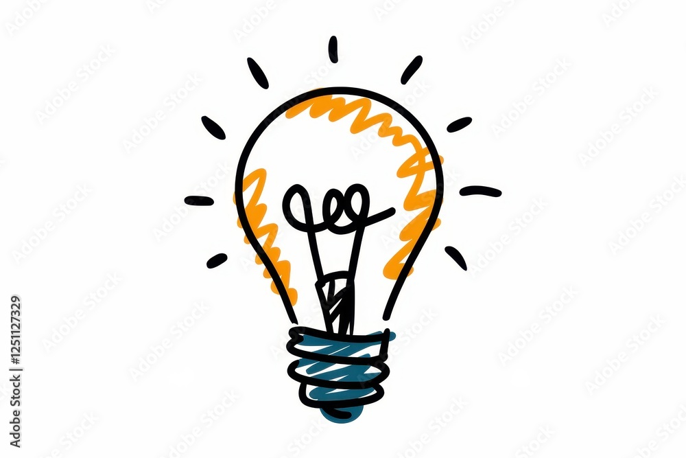 Hand-Drawn Lightbulb: Illuminating Ideas and Creativity Hand-Drawn Lightbulb: Illuminating Ideas and Creativity