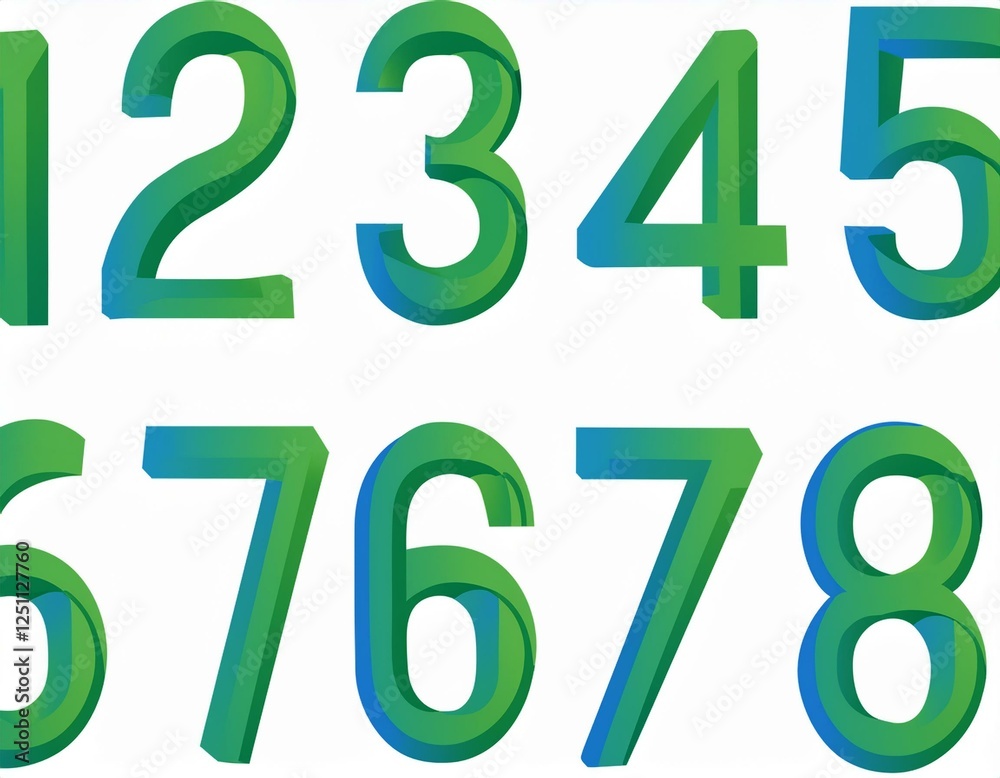 Set of numbers isolated on white Set of numbers isolated on white