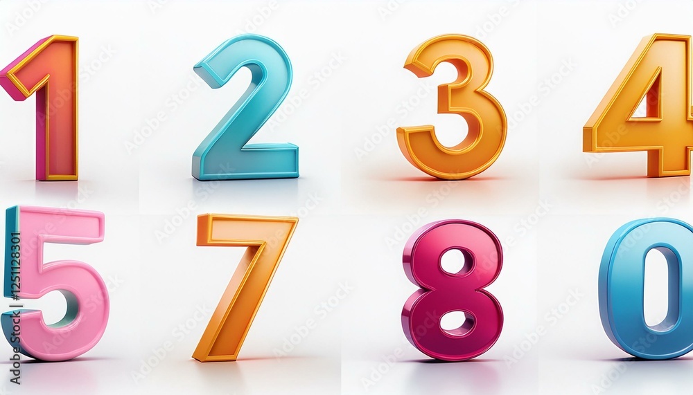 Set of numbers isolated on white Set of numbers isolated on white