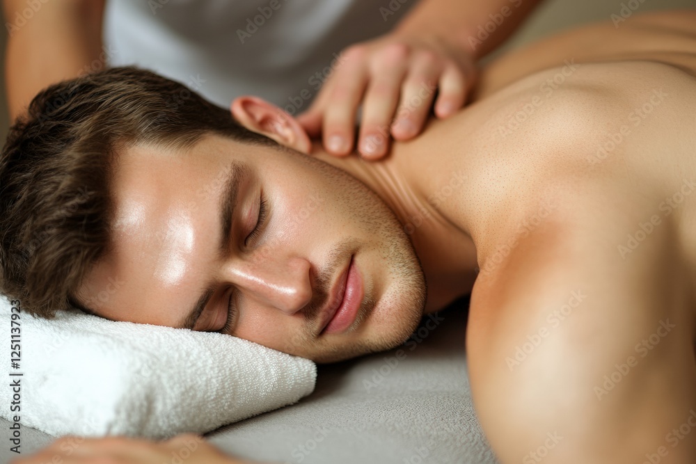 Client enjoys a soothing massage session in a tranquil wellness environment. Generative AI Client enjoys a soothing massage session in a tranquil wellness environment. Generative AI