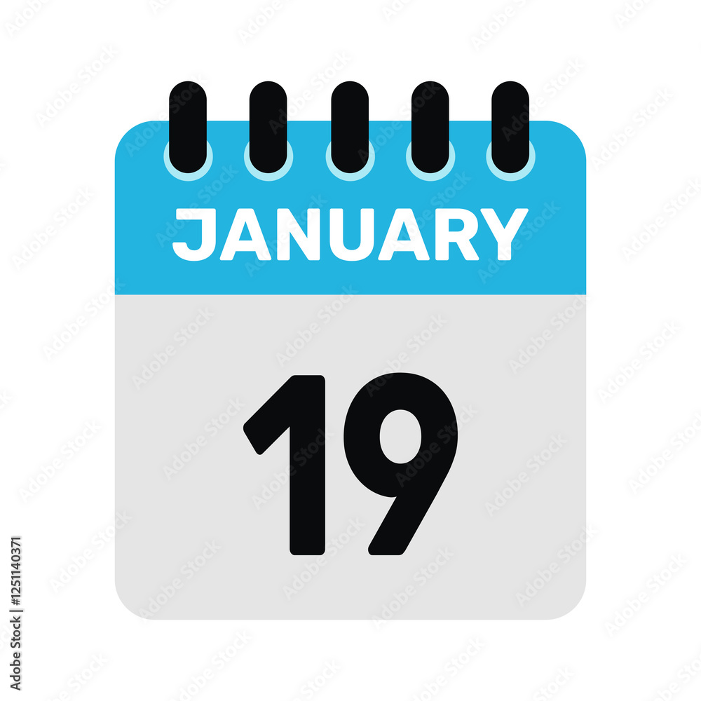january 19 calendar icon and Time planner Daily Calendar reminder Vector design Illustration. january 19 calendar icon and Time planner Daily Calendar reminder Vector design Illustration.