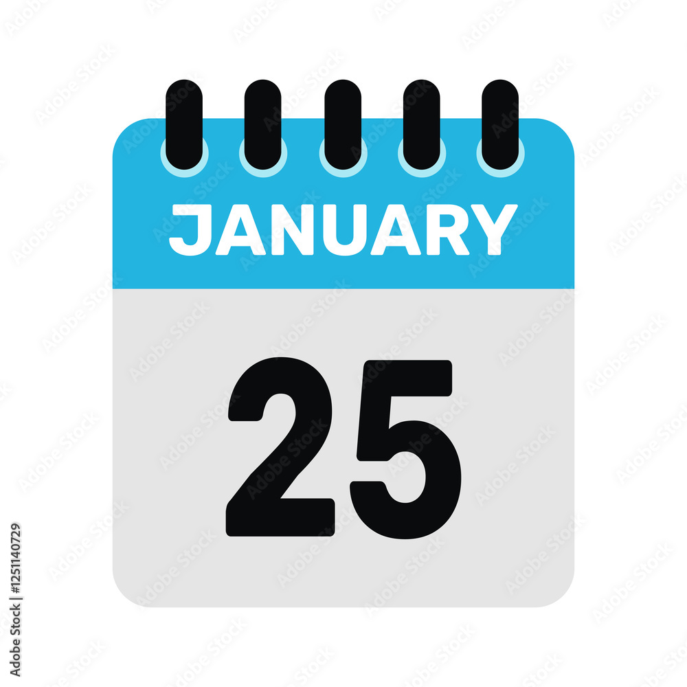 january 25 calendar icon and Time planner Daily Calendar reminder Vector design Illustration. january 25 calendar icon and Time planner Daily Calendar reminder Vector design Illustration.