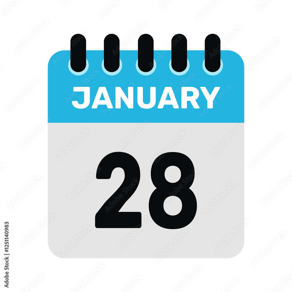 january 28 calendar icon and Time planner Daily Calendar reminder Vector design Illustration. january 28 calendar icon and Time planner Daily Calendar reminder Vector design Illustration.
