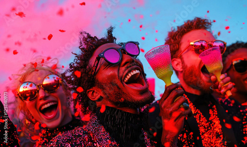 Experience the Ultimate Celebration with Friends: A Vibrant Party Filled with Joy, Laughter, and Colorful Festivities, Uniting People in a Night of Unforgettable Memories and Unmatched Excitement photo