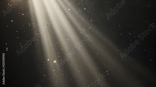 Light rays shining on dark background