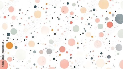Abstract pastel circles scattered on white background