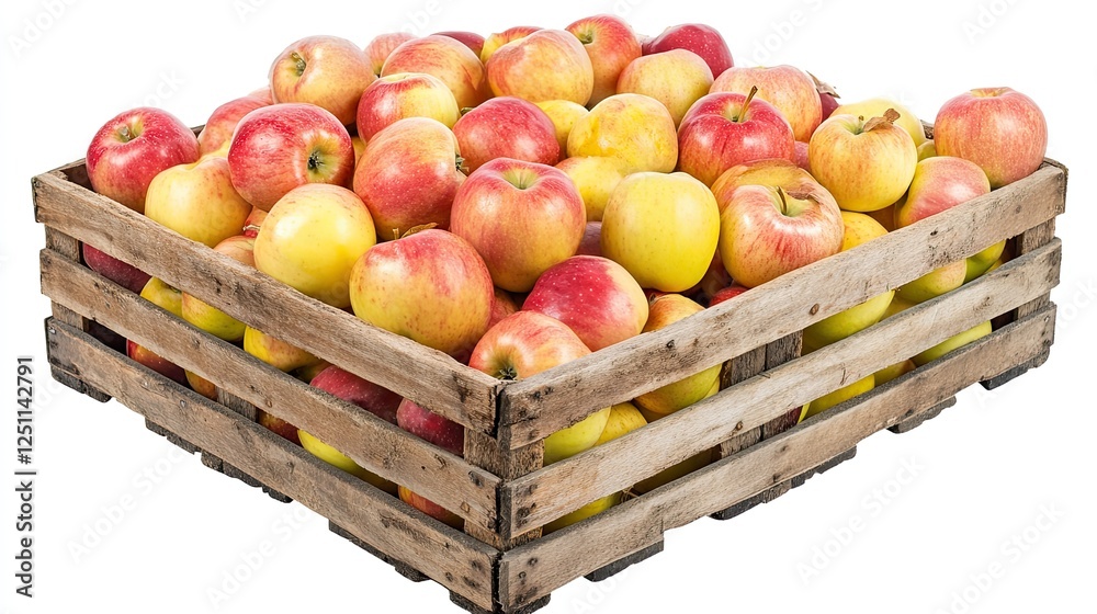Wooden crate overflowing with ripe and colorful Honeycrisp Apples Wooden crate overflowing with ripe and colorful Honeycrisp Apples